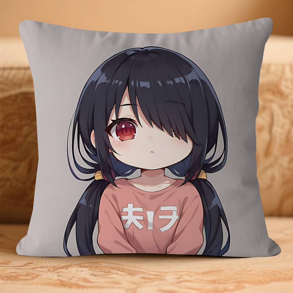 Tokisaki Anime Kurumi Kissenbezug Abnehmbarer Waschbarer Kissenbezug – Ganzjahresweiches Leinen