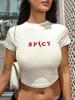 European and American style women's clothing new INS personalized street letter printing short navel short-sleeved T-shirt top