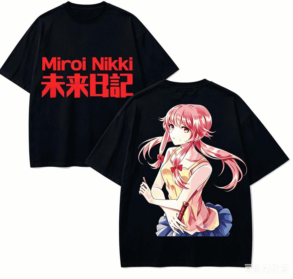 Mirai Nikki Anime Lover T-shirt Harajuku Cotton New Model High Street Retro Oversized Unisex pr