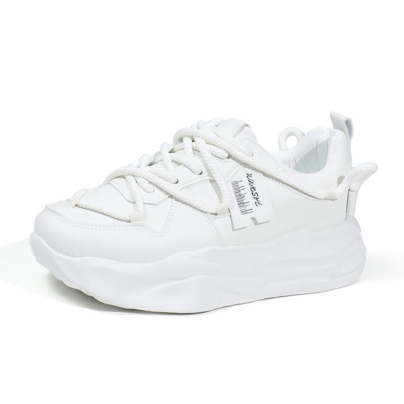 Thick baseplate shoes men's spring new heightening shoes fashion versatile trend low-top shoes men's shoes white shoes
