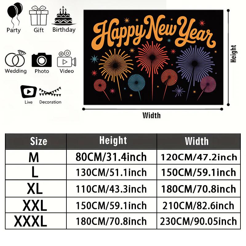 Party Backdrop New Year Fireworks Flat Weddings Birthdays Showers Firework Celebrations Event Photo Background Front Door Decor