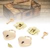 2 Sets Wooden Box Hasp   Padlock Set Antique Zinc Alloy Hasp Clasp   and Hrt Shaped Padlocks with Keys
