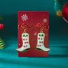 Christmas Red Bow Dangle Earrings Stud For Women Cute Rhinestone Shoes New Year Party Jewelry Xmas Gifts