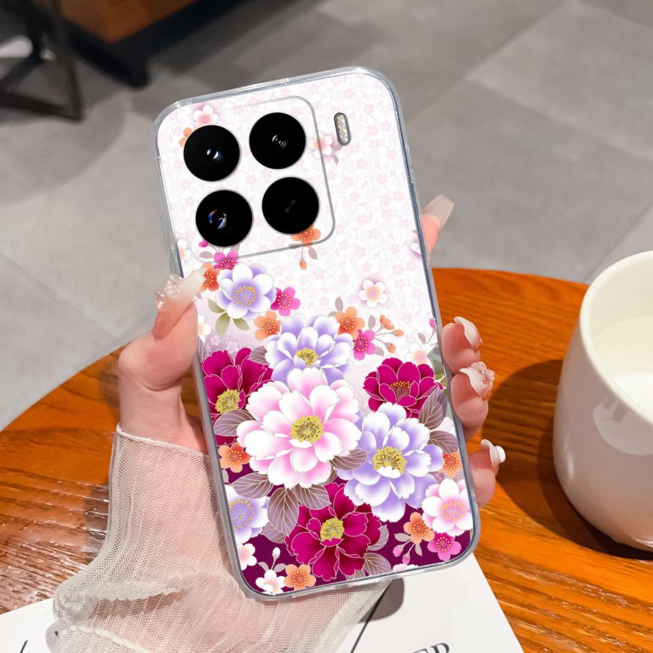 Cute Flower Case For Xiaomi 15 Pro Ultra Clear Soft Silicone Protective Bumper Cover For Xiaomi15Pro 15Ultra Anti Scratch Fundas