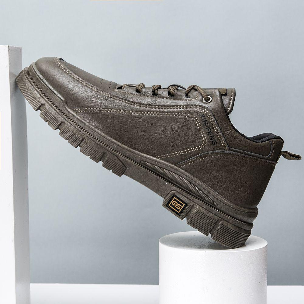 Herr Vattentäta Retro Läder Martin Boots - Stiliga, Casual, Allround Skor