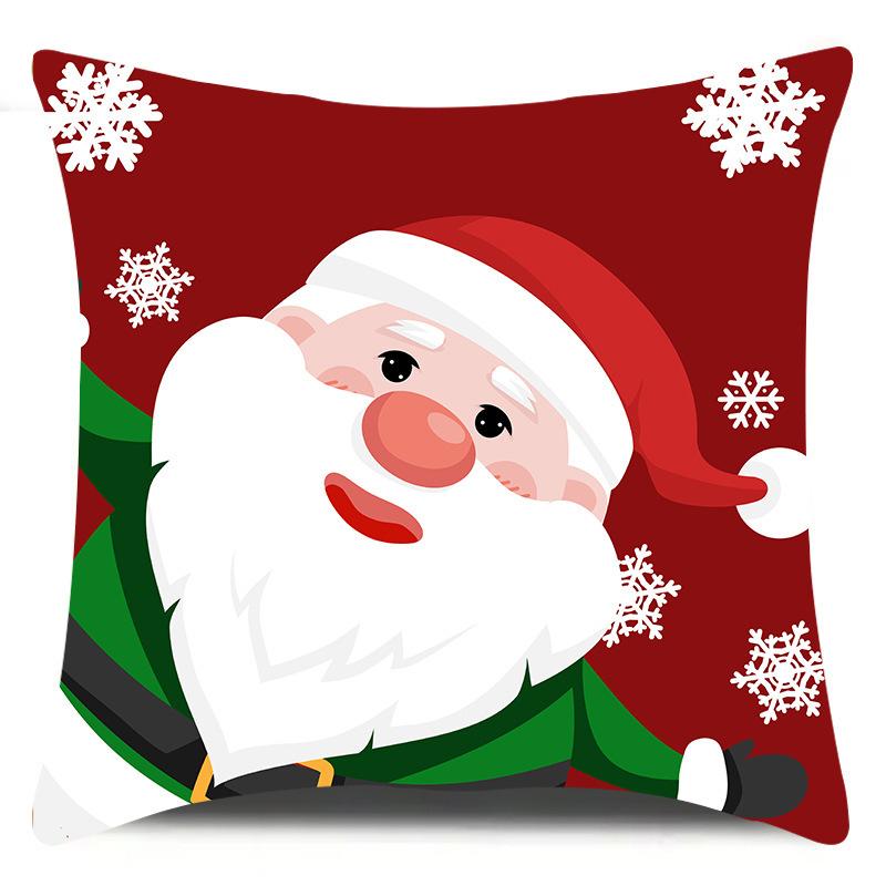 Santa Claus Elk Christmas Tree Simple Printed Pillow Case Home Decoration Sofa Bedside Nap Soft Pillow