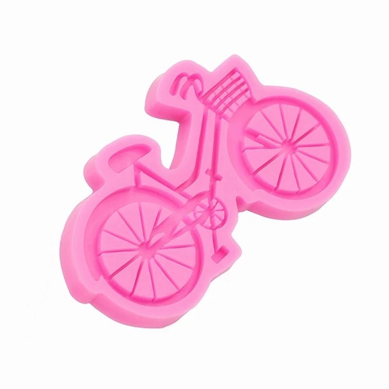Fahrrad Schlüsselanhänger Form 3D Silikon Schokolade Seife Kuchen Fondant Cupcake-Kuchen Dekorationswerkzeuge Fahrrad Form Halskette Form
