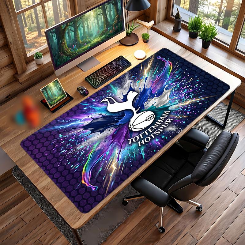 Tappetino per Mouse Grande Stampato Tottenham Hotspur, Tappetino Morbido in Gomma Antiscivolo per Scrivania da Gioco per Ufficio Laptop Computer Decorazione