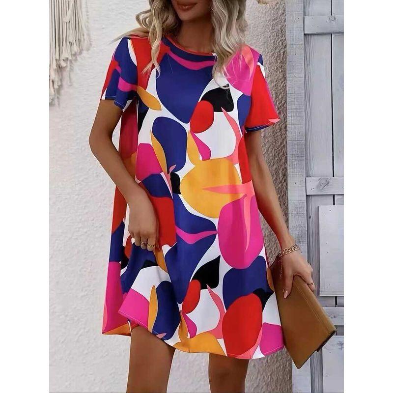 

Elegant Mom Summer Clothes Fashion Style Dress 2024 New Arrival Nightdress Plus Size Women s Dress with Pockets Can Be Outwear Royal Blue 2XL