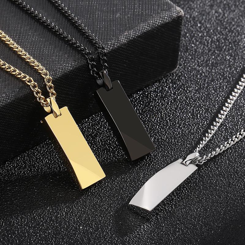 Rock Vintage Stylish Simplicity Trendy Pendant Necklace for Men Hip Hop Thick Stainless Steel Jewelry High Polished Golden