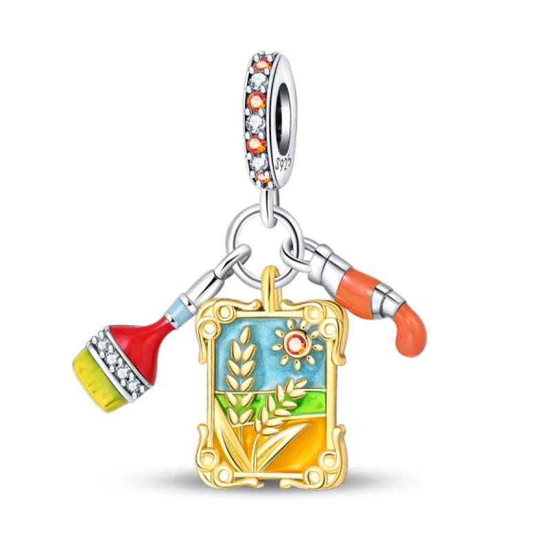 Copper Autumn Harvest Series Squirrel Maple Leaf Pumpkin Charms Pendants Fit Original Bracelets Diy Jewelry