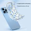 Processing and production of small fresh blue tulip mobile phone case UV painted Apple transparent 13 protective case