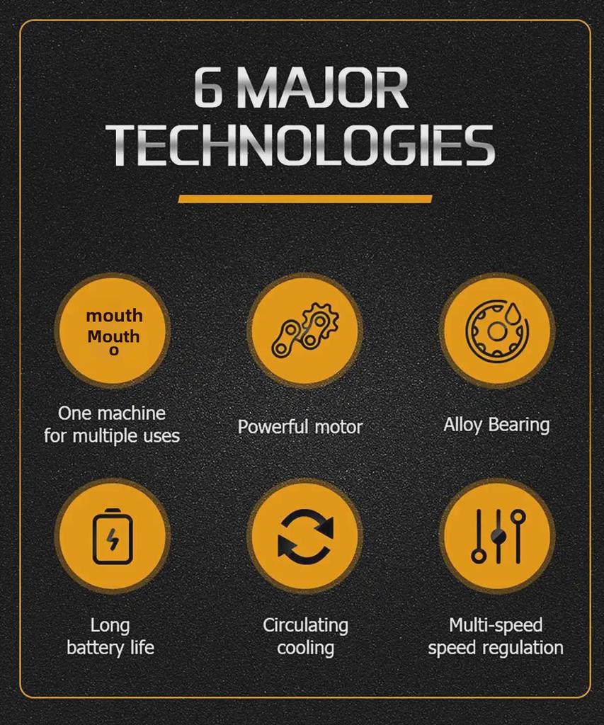 Rebarbadora de Ângulo Recarregável sem Escovas de Lítio 125V e Polidora com Estojo de Plástico Durável