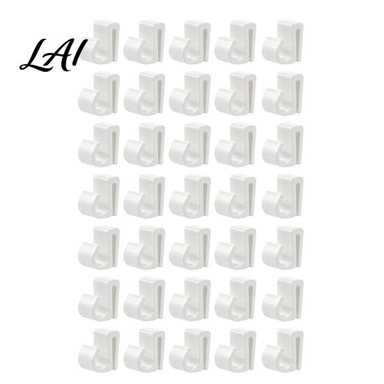 Eave Light Cord Holders Outdoor String Clips Black Plastic Organize Hooks Pergola Lighting Fasteners Weather Resistant Snap-on for Garden