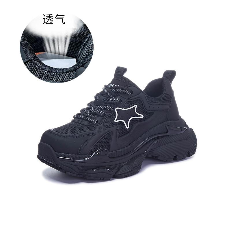 

Popcorn cover shell bottom leather dad shoes women s 2025 spring new thick-soled versatile sports shoes women s casual women s shoes 40