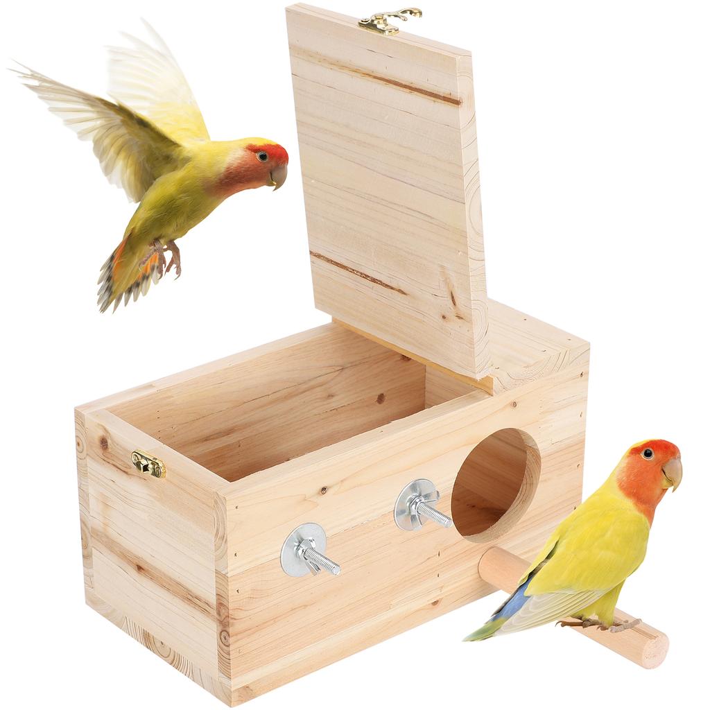 Cutie de Reproducere Păsări Cutie de Cuibărit din Lemn Casă Caldă Incubator Colivie Accesorii pentru Animale de Companie