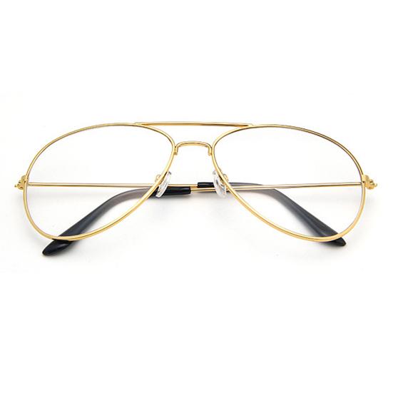 Unisex Retro Big Round Metal Frame Clear Lens Glasses Eyeglasses Spectacles