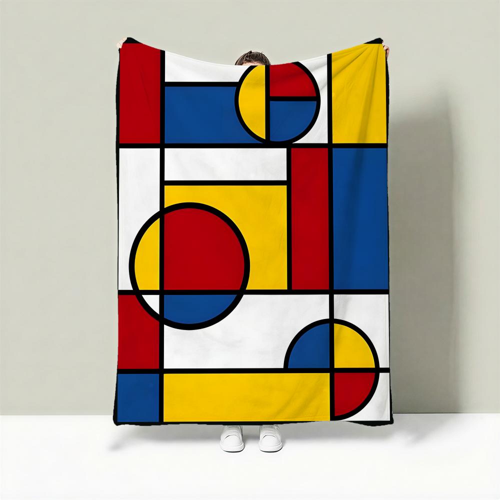 Artist P-Piet Mondrian Throw Lightweight 240g Flannel Blanket Soft Skin-friendly for Summer Cooling