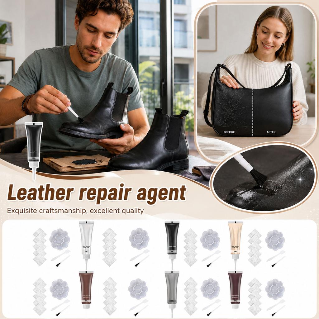 Car Leather Kit with Color - Replenishing for Interiors, Sofa, Furniture