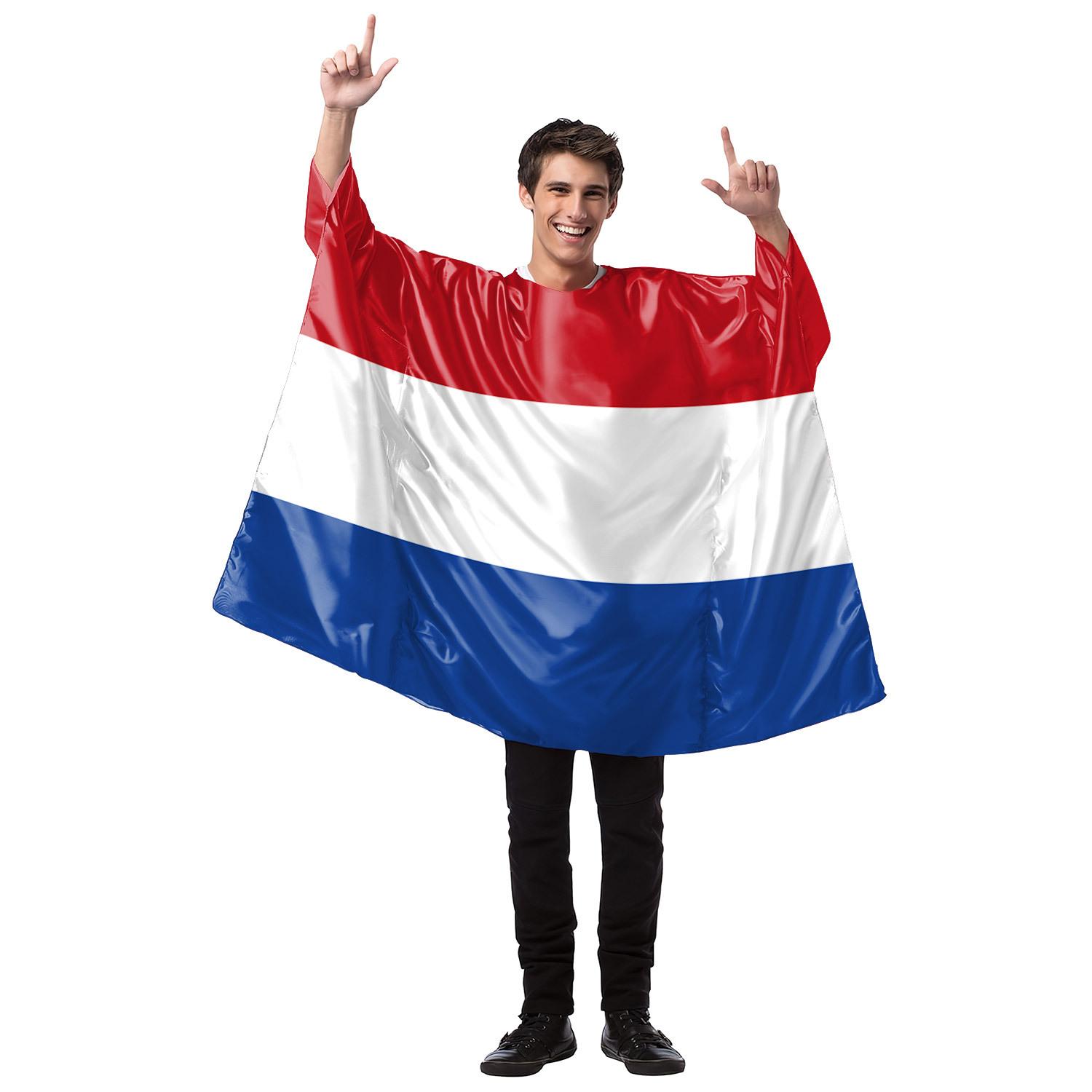 

Костюм з принтом прапора Масляного вівторка, дорослі Netherlands-Size M білий