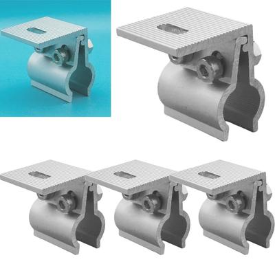 4 peças de suporte para painel solar fotovoltaico, braçadeira de costura de telhado, braçadeira de fixação de sistema de energia solar de liga de alumínio