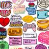 Cartoon Cup/Letter Slogan Embroidered Patches Hats Jackets Embroidery DIY Iron On Patches For Clothing Thermoadhesive Patches