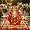 European Style Outdoor Activities Luxury Runner Rug Red Carving Decoration Wedding Non-slip Washable Foot Mat Home Corridor Rug
