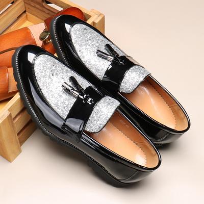 Chaussures habillées pour hommes Printemps Automne Chaussures de fête Mariage Chaussures habillées de luxe pour hommes Affaires Chaussures habillées pour hommes Or Style britannique Pointues Danse Chaussures pour hommes