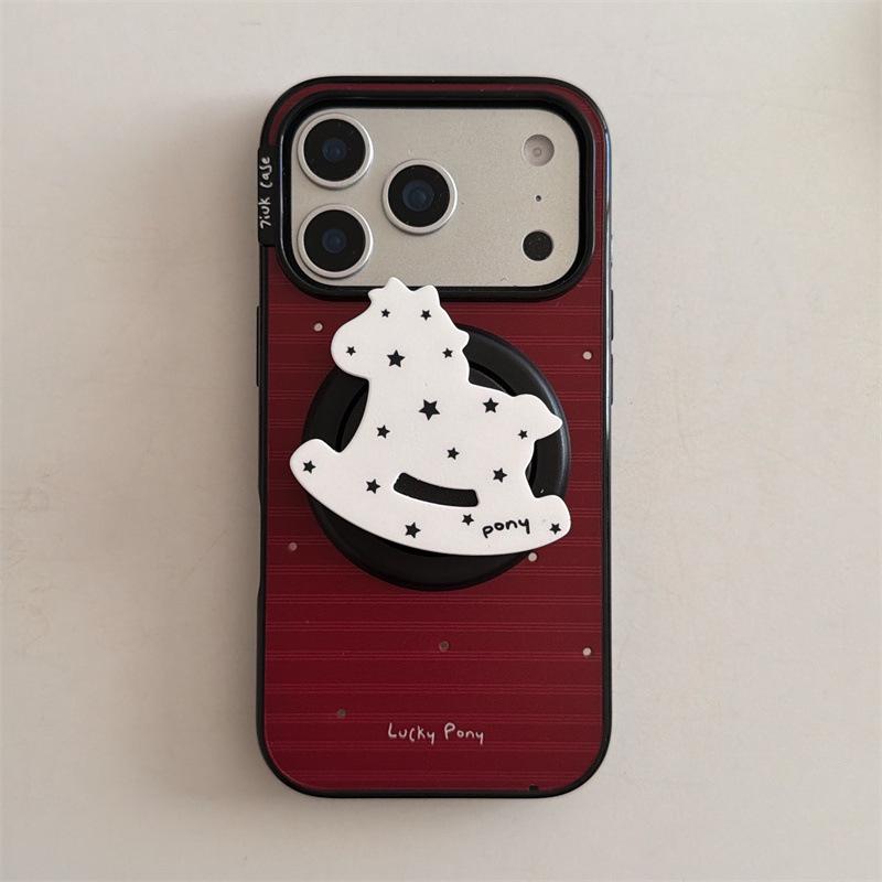 New Year Star Style Magnetic Stand Phone Case for iPhone 17/16 Pro Max/15/14