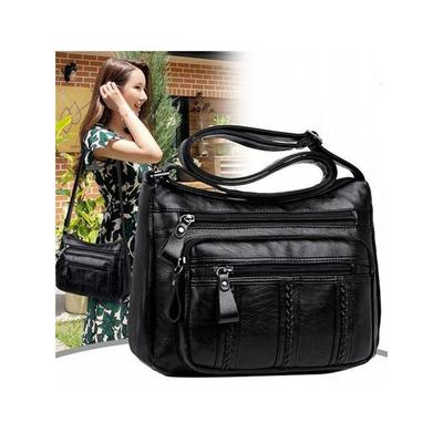 Damentasche PU Weiches Leder Damenmode Einfache Schultertaschen Mamas Taschen Umhängetasche Geldbörse Mit Verstellbarem Riemen Satchel
