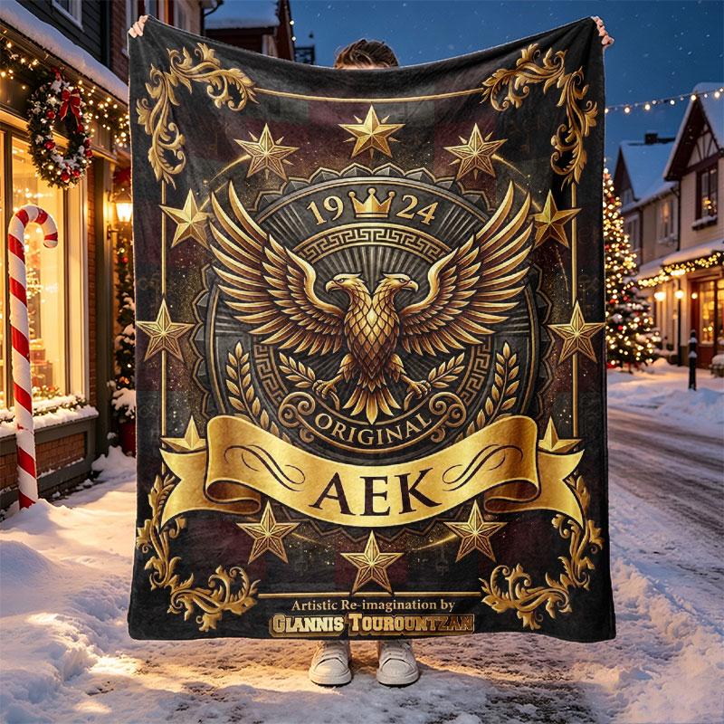 AEK Athens FC Pattern Blanket for Home Decoration, Bed, Sofa, Car Travel, Camping, Suitable for All Seasons, Birthday Christmas Gift