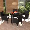 Day and Night - Day and Night 5-piece Garden Dining Set with Black Synthetic Rattan Cushions