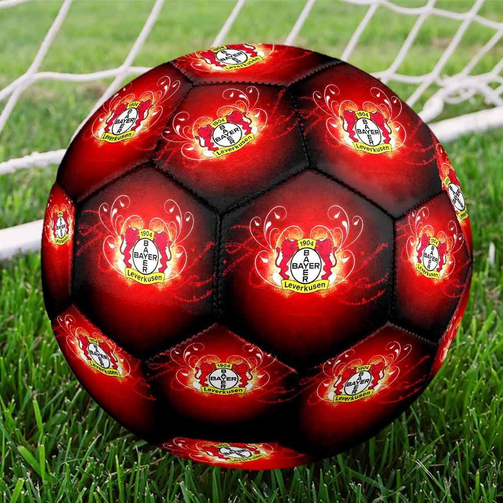 1pc Bayer 04Indoor Soccer Ball Colorful All Ages Machine Stitched PVC Competition Ready Durable High-Bounce HE3