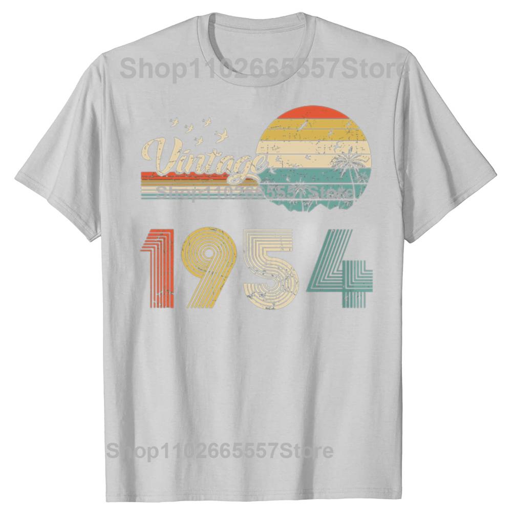 Funny Vintage 1954 Retro Design 71 Years Old Graphic Tshirts Men Fashion Casual Tshirt 100 Cotton Loose Oversized T Shirt