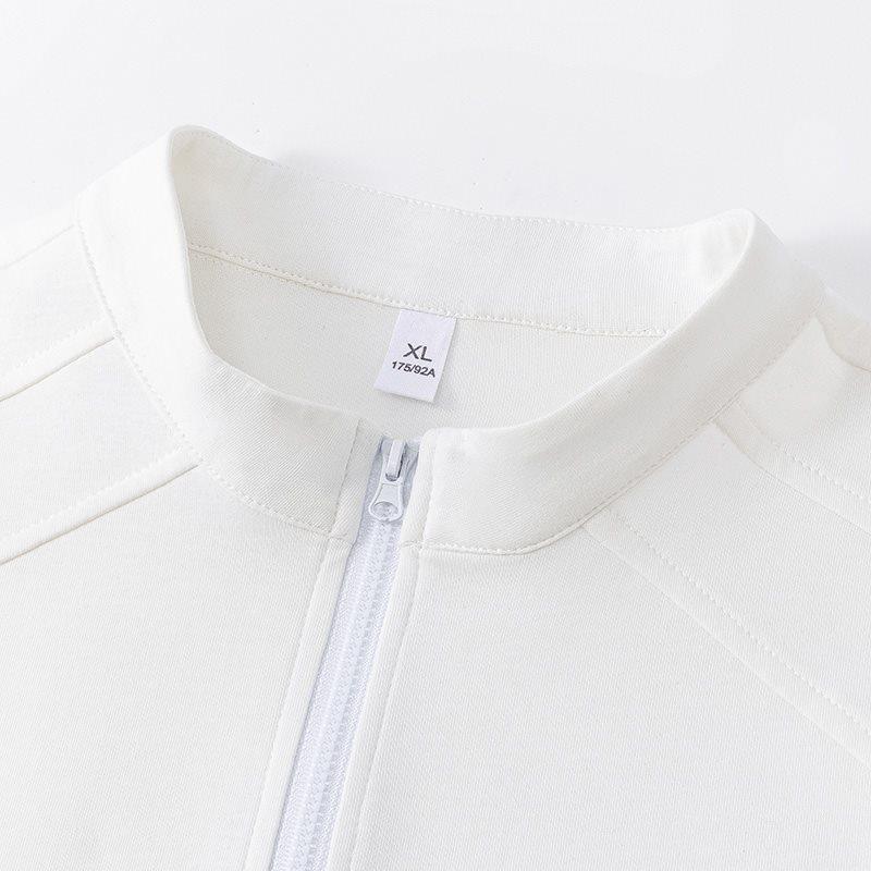 Men's Striped Half-Zip Short-Sleeve Casual T-Shirt