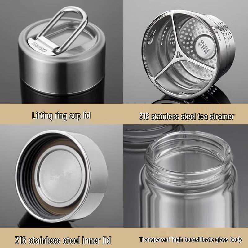 Portable Double Wall Glass Tea Infuser Bottle