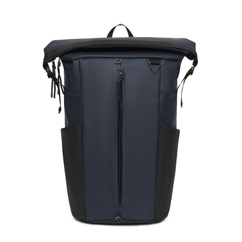 Roll mouth business backpack commuter laptop bag men's high-end sense backpack travel light function bag