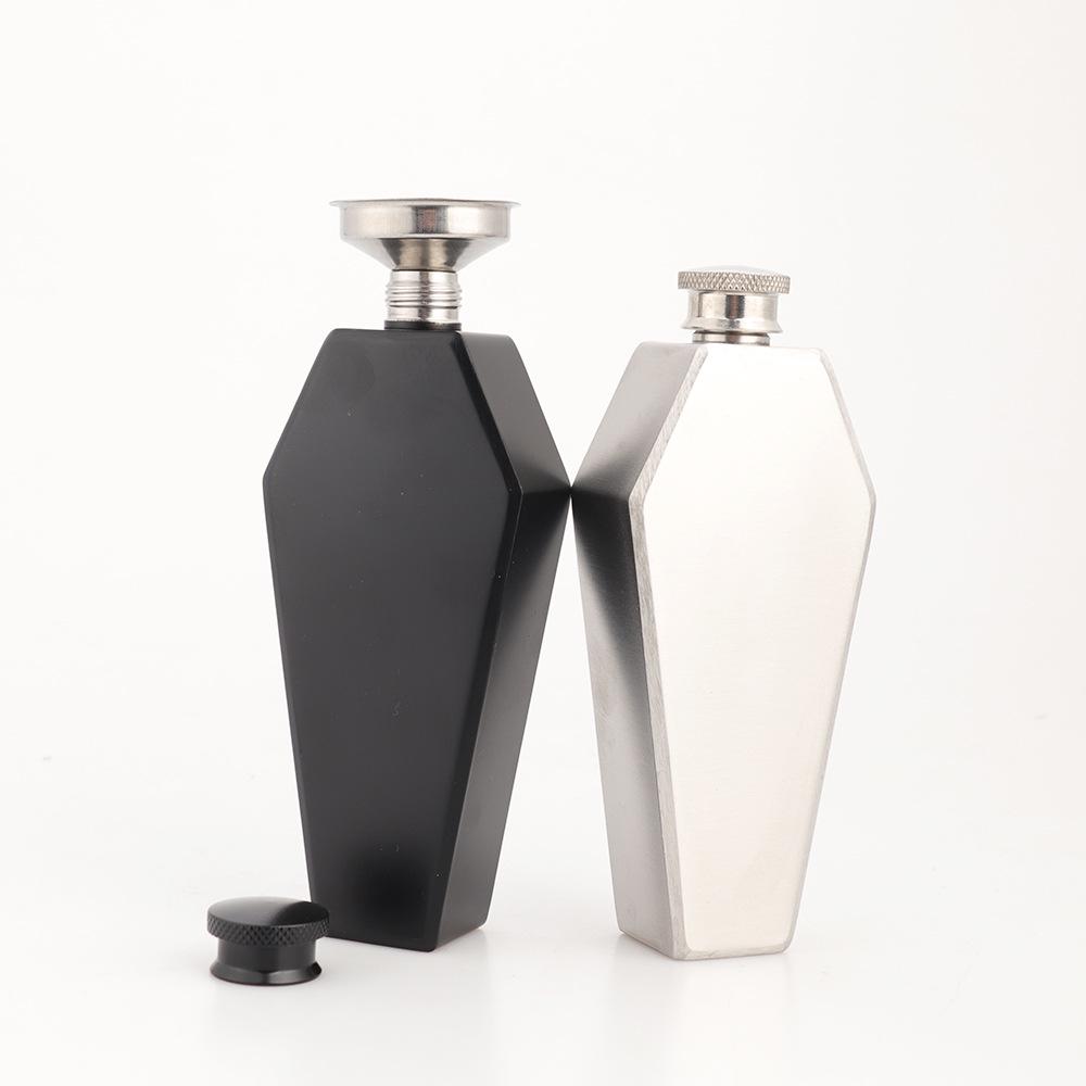 Compact 304 Stainless Steel Hip Flask - Food-Grade, Portable, Creative Barware for Outdoors and Baijiu.
