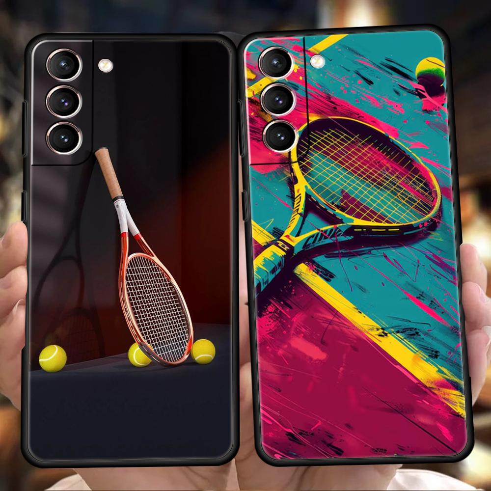 Tennis Sport Phone Case for Samsung Galaxy S24 S23 S22 S20 S21 FE Ultra S10 S10E S9 S8 Plus 5G Soft TPU Cover Shell Capas Bags