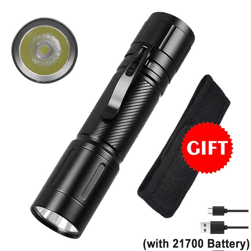 1200LM Tactical Handheld LED Flashlights, Portable EDC Torch w/ Pocket Clip Ideal Gift for Outdoor Rescue Dog Walking Hiking