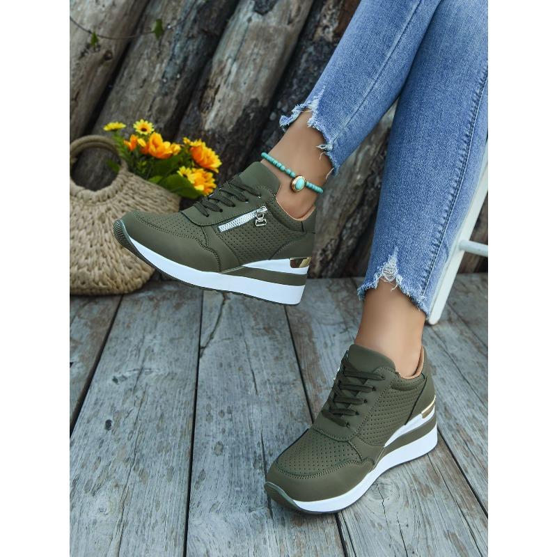 Plus Size Sneakers Fall 2025 New Platform Lace-up Comfortable Running Shoes for Women