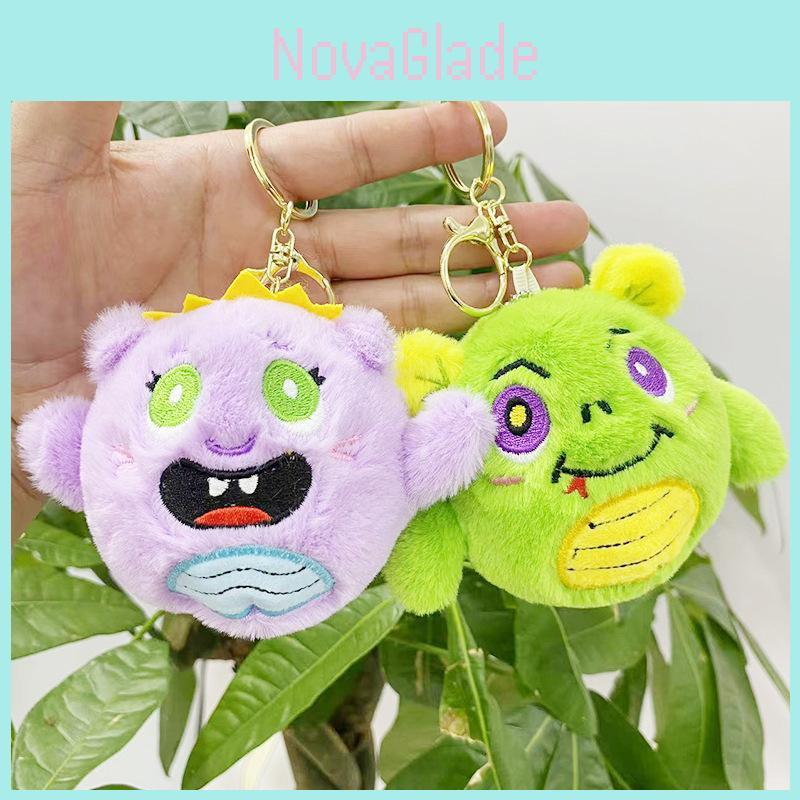 Adorable Plush Monster Keychain Bag Charming Doll Gift For Couples And Friends
