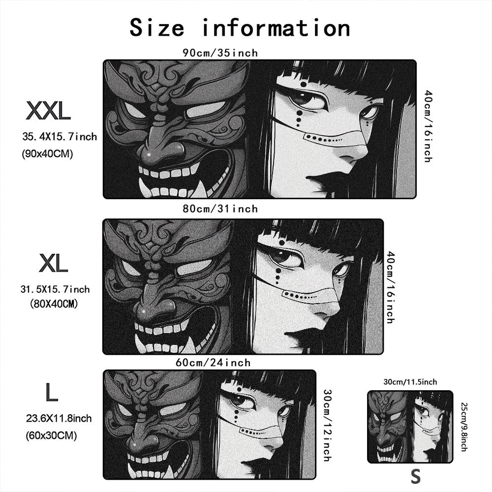 Mask anime girl Mouse Pad Large Computer Office Game Table Mats XXL Rubber Anti-slip Gaming Keyboard Mousepads Long Desk Pads