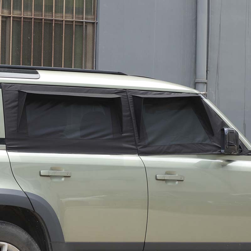 Car Front And Rear Doors Windows Mesh Covers Camping Insect Proof And Sunshade Mesh Covers For Land Rover Defender 110 2020-2026