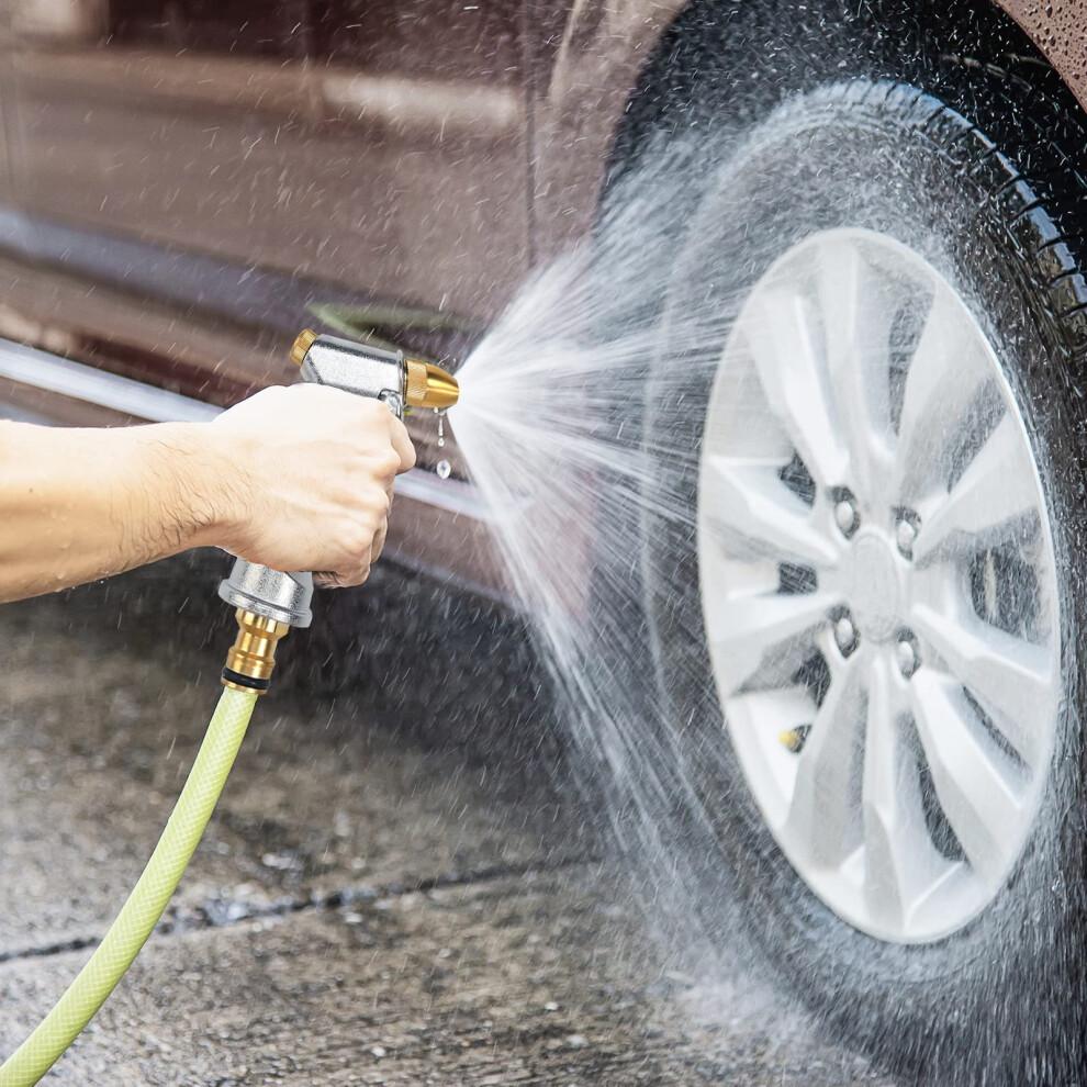 Heavy Duty Metal Garden Hose Nozzle 100% Heavy Duty Metal Water Gun Garden Hose Spray Gun Hose Spray Gun Metal for Car & Pet Washing, Plants Watering,