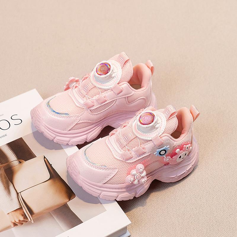 Children's Lamp Shoes Soft-soled Mesh Dad Shoes 2025 Spring and Autumn Girls Sports Shoes Primary School Running Shoes