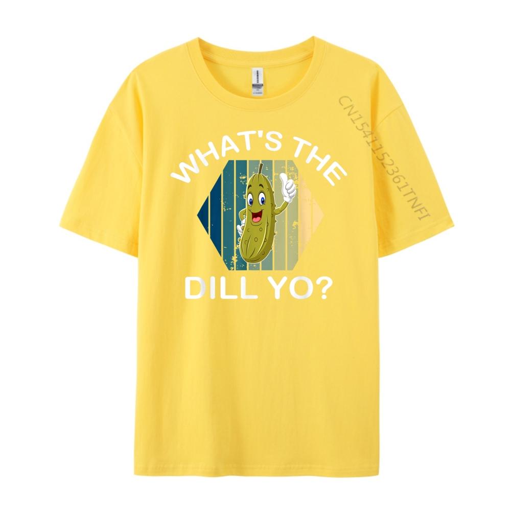 Funny Pickles What The Dill Yo Dill Pickle White Graphic Tee Harajuku Leisure Men Free Shipping Clothes Hip Hop