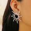 1 Pair Exaggerated Stud Earrings for Women, Sunflower Shape Zinc Alloy Ear Studs, Retro Style Lightweight Earrings for Jewelry