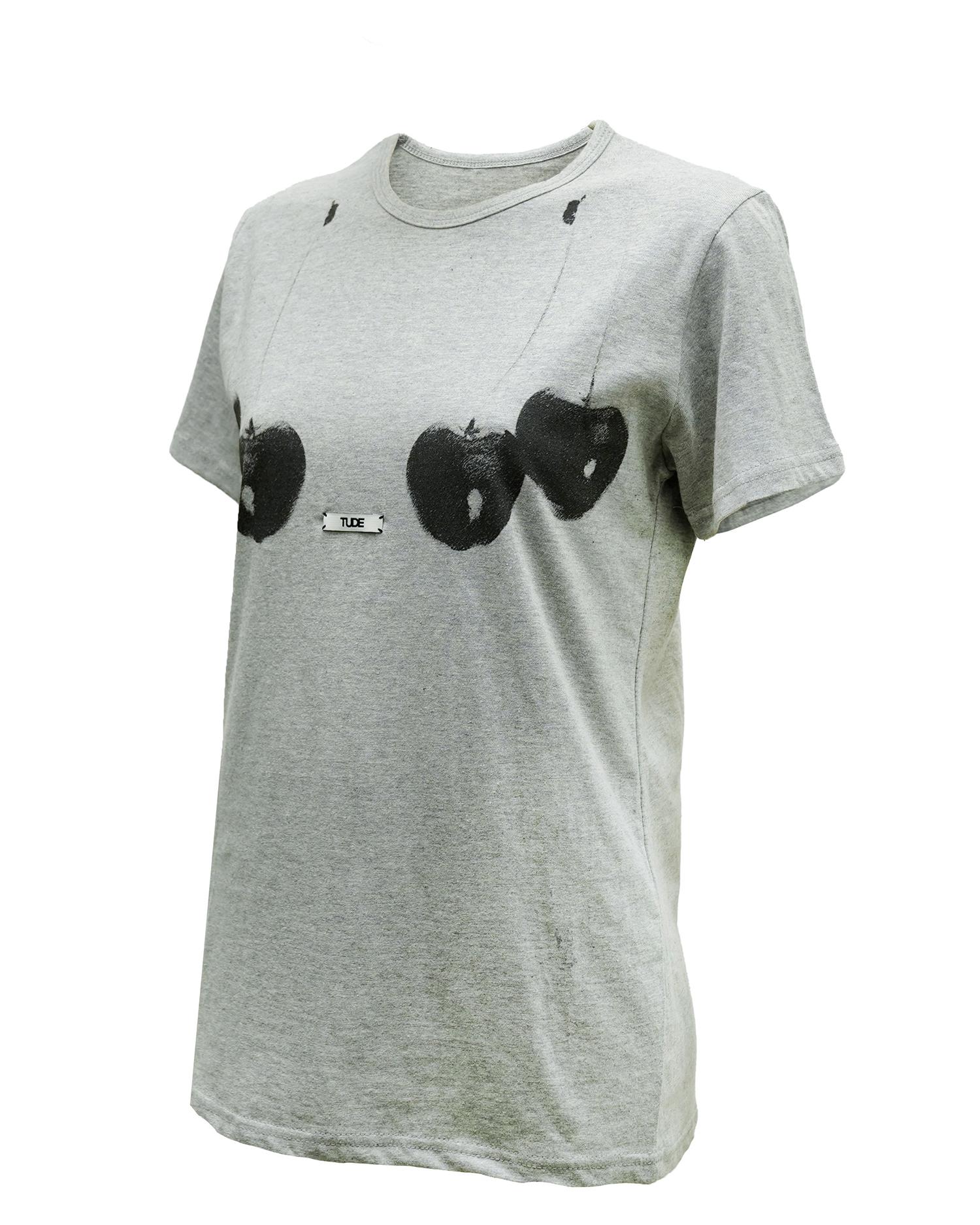 Tud Front Logo Half T-Shirt Gray