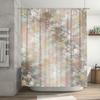 Artistic Pink White Floral Print Shower Curtain for Bathroom Decor Waterproof Polyester Fabric with Hooks Included Size: 69x70in